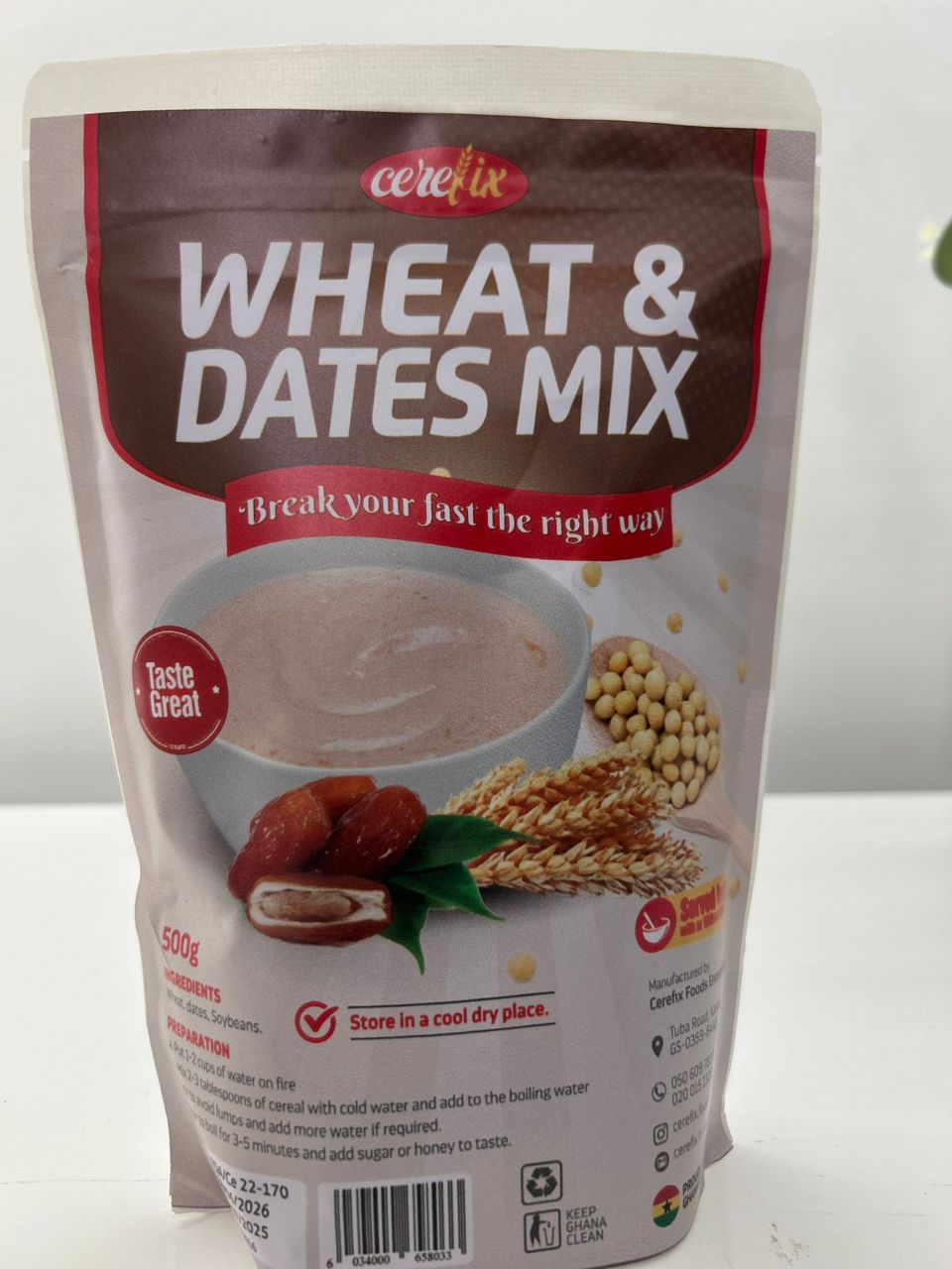 Cerefix wheats and dates mix 500g Single packaging - available at Beks Ghana