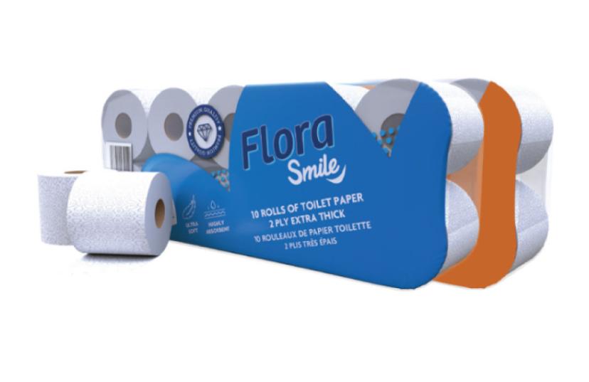 Flora Smile toilet rolls (10 rolls / pack) blue – hygiene and toiletries product image