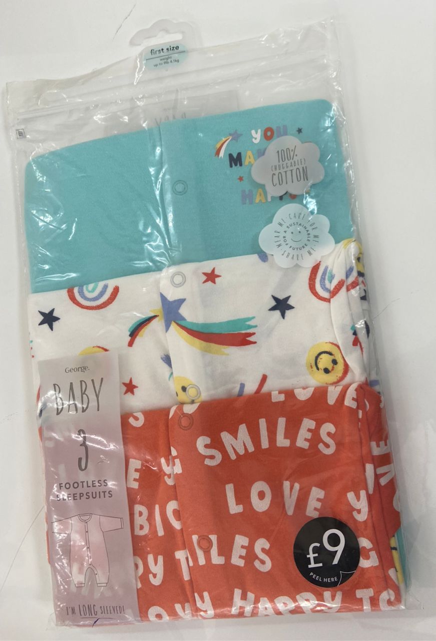 George baby 3 footless sleepsuit First Size – accessory item for kids