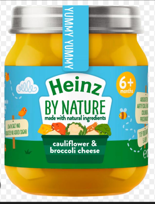 Heinz Diners cauliflower broccoli cheese (6Ã—120g) pack packaging - available at Beks Ghana