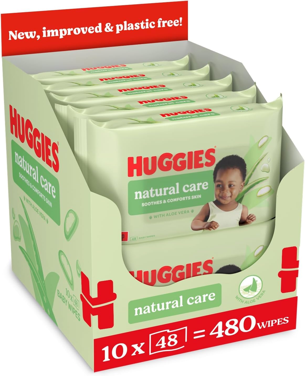 Huggies Natural Care Aloe Vera baby wipes, box of 480 wipes - Beks Ghana