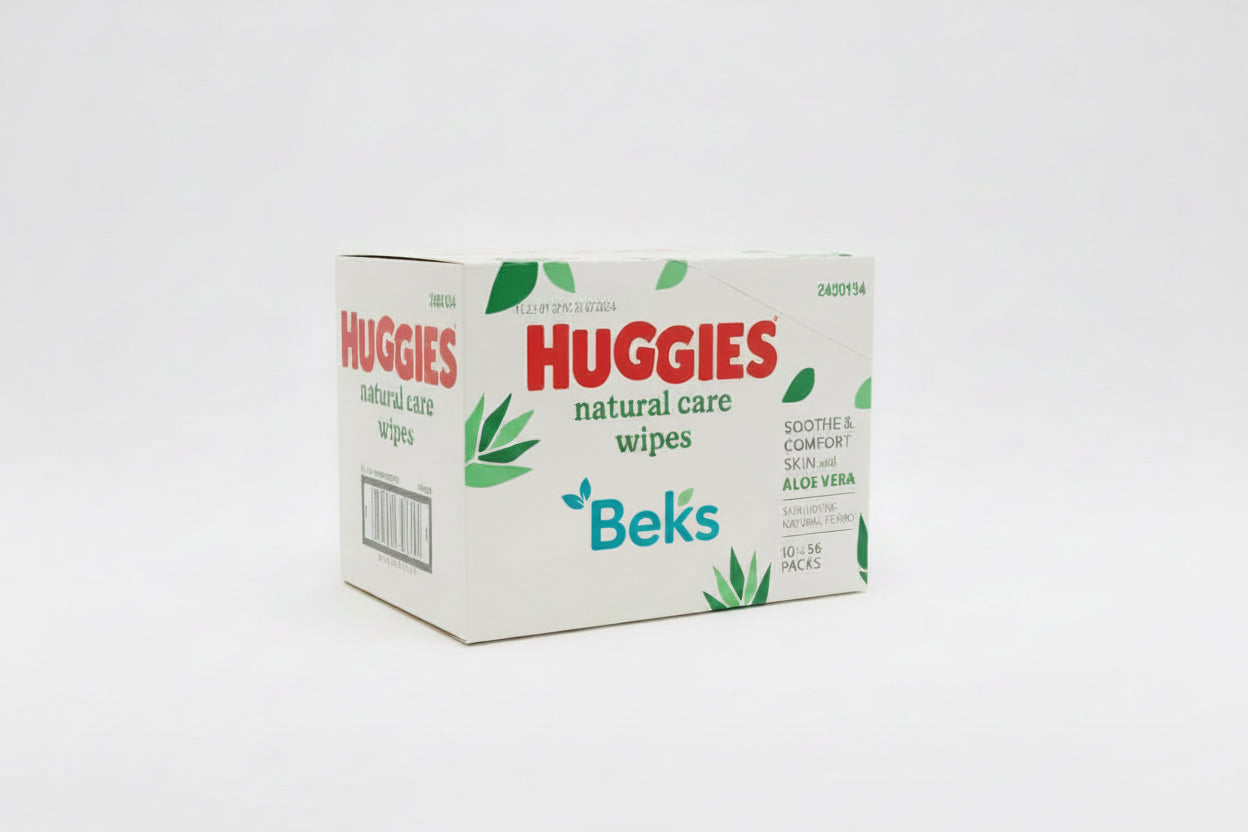 Huggies Natural Care Wipes (Aloe Vera) - 56 x 10 wipes - box – diaper product photo at Beks Ghana