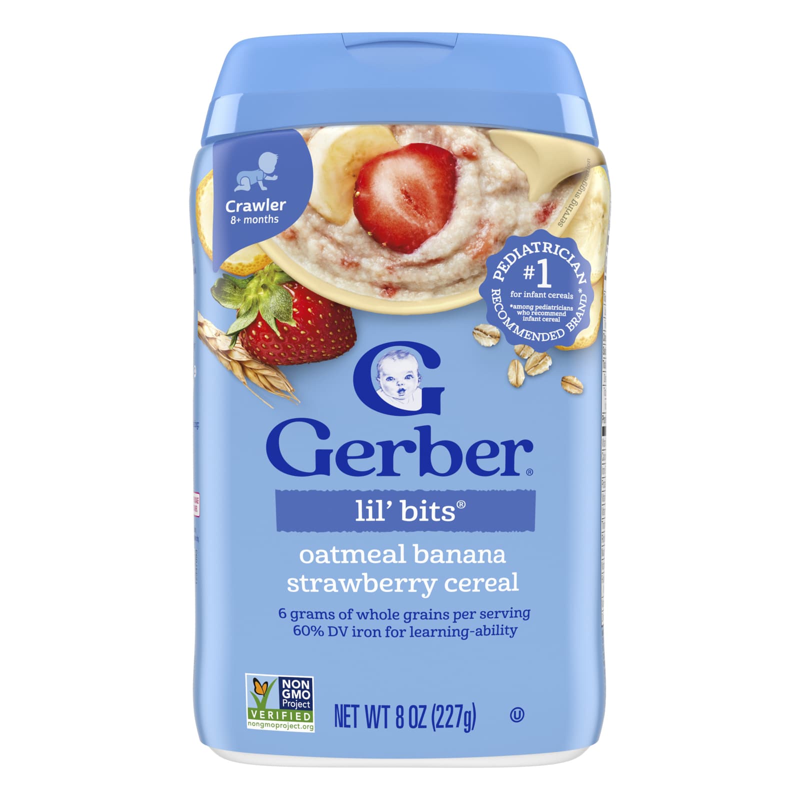 Gerber lil bits Oatmeal Banana Strawberry Cereal 227g