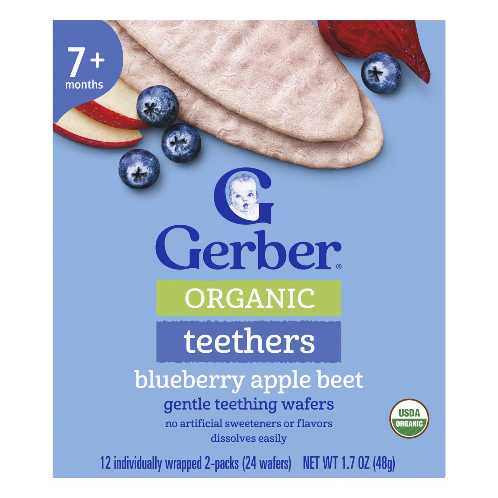 Gerber organic blueberry apple beet teethers singles