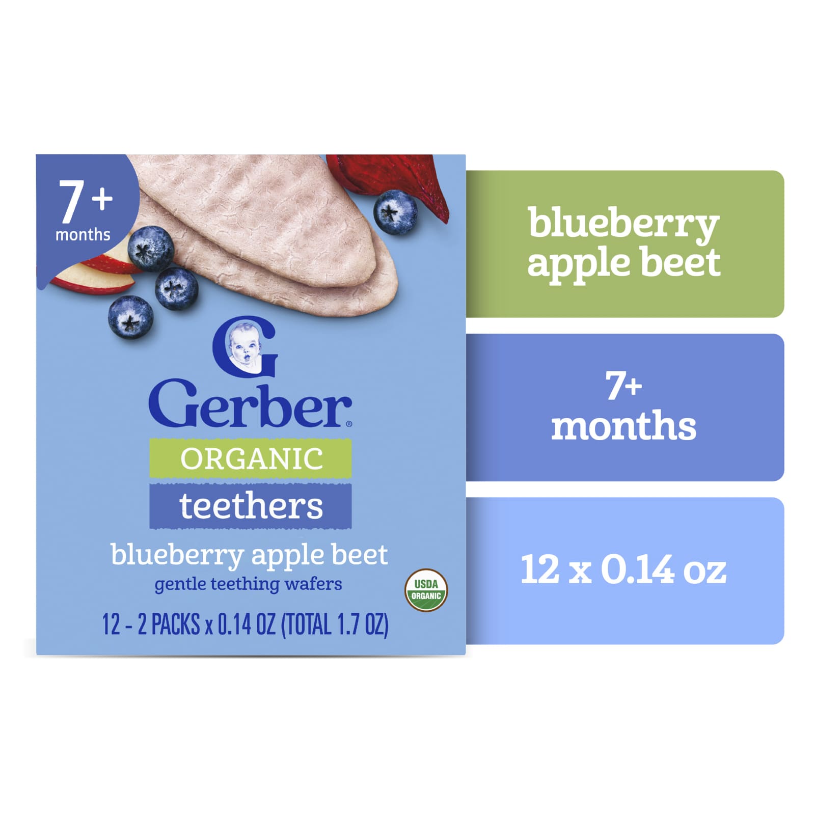Gerber organic blueberry apple beet teethers singles
