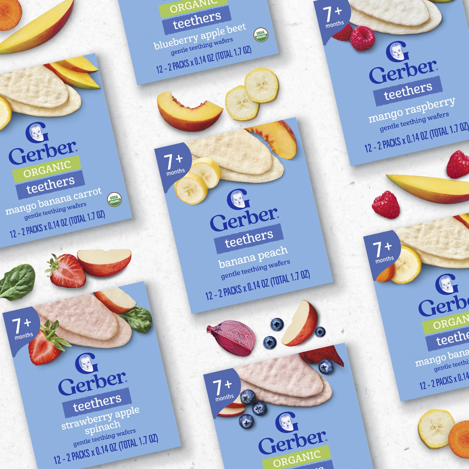 Gerber organic blueberry apple beet teethers singles