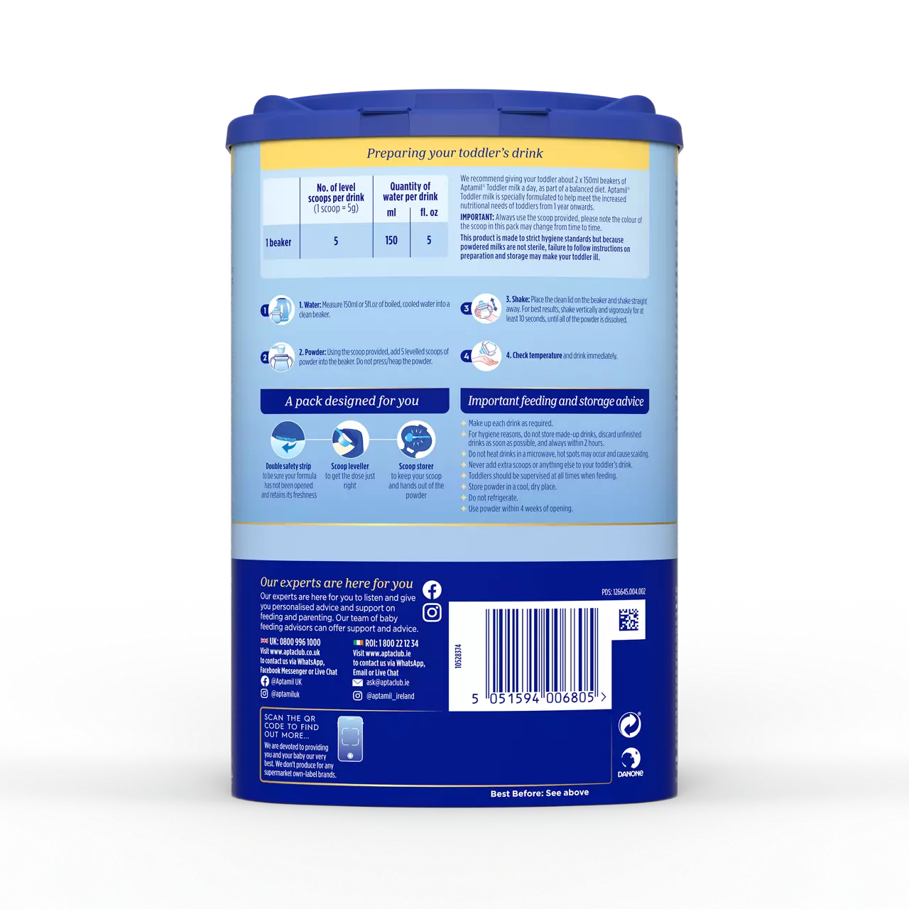 Aptamil Toddler Milk 3 , 1+ (800g) UK single