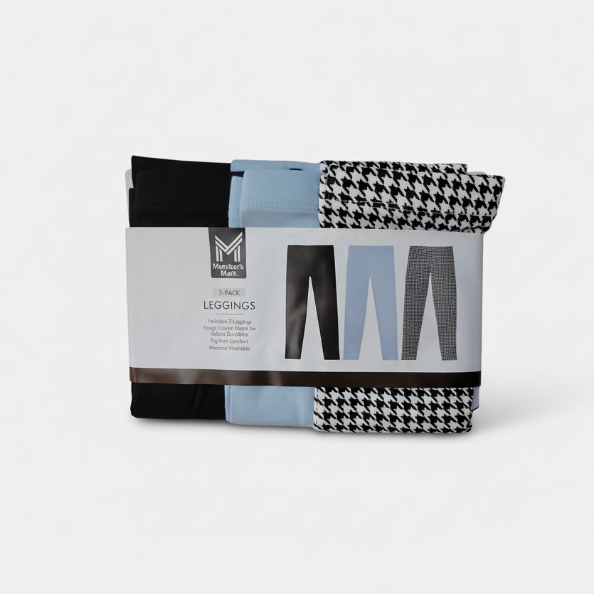 Members Mark leggings 3 pack M(7/8), L(10/12),