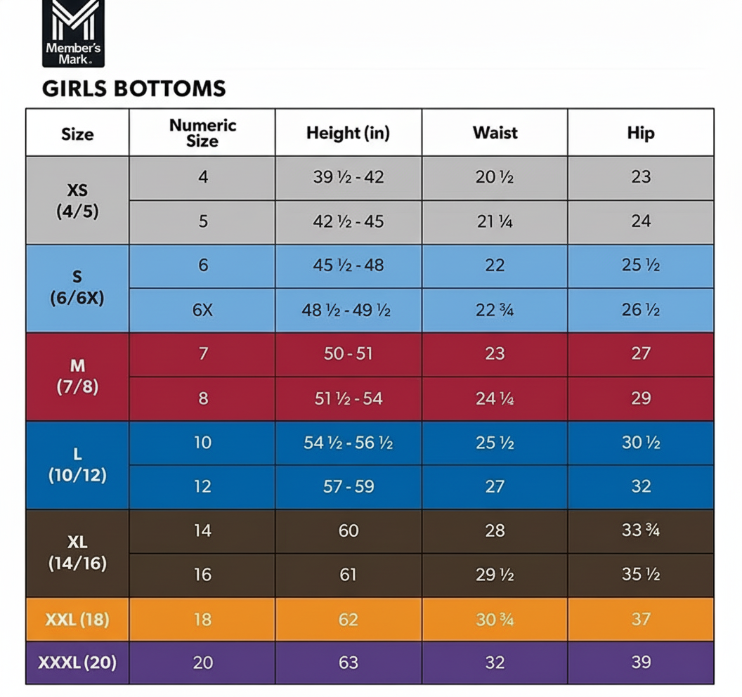 Members Mark leggings 3 pack S(6/6x)