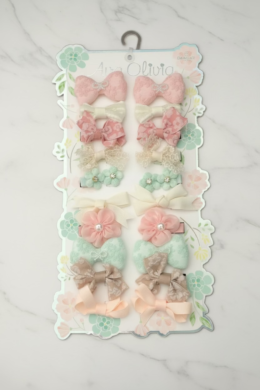 Ava Olivia Danbar bow clip (10 piece)