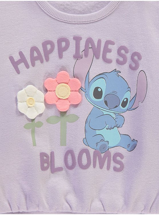 Disney Stitch at George Flower Sweatshirt and Leggings Outfits 3-6 months