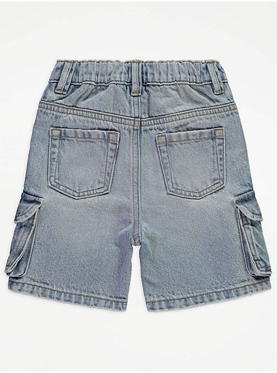 George Blue Denim Cargo Pockets Shorts