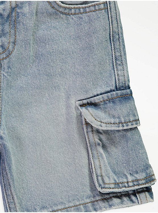 George Blue Denim Cargo Pockets Shorts