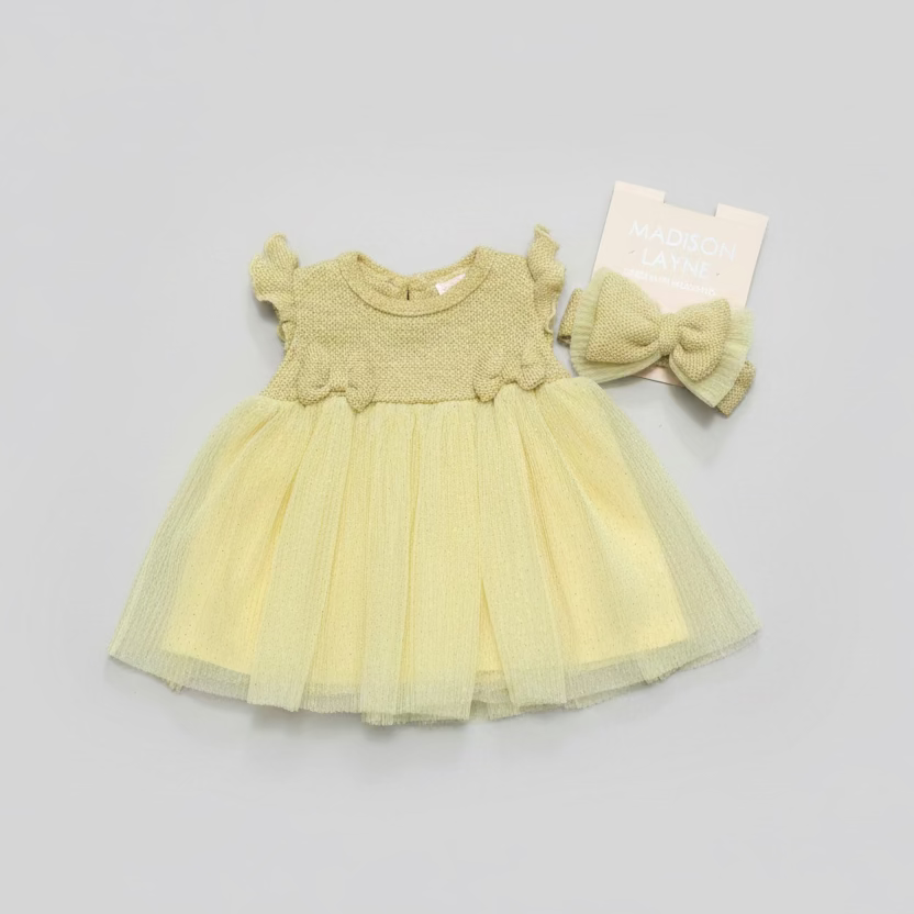 Madison Layne Dress with Headband, 0-3months