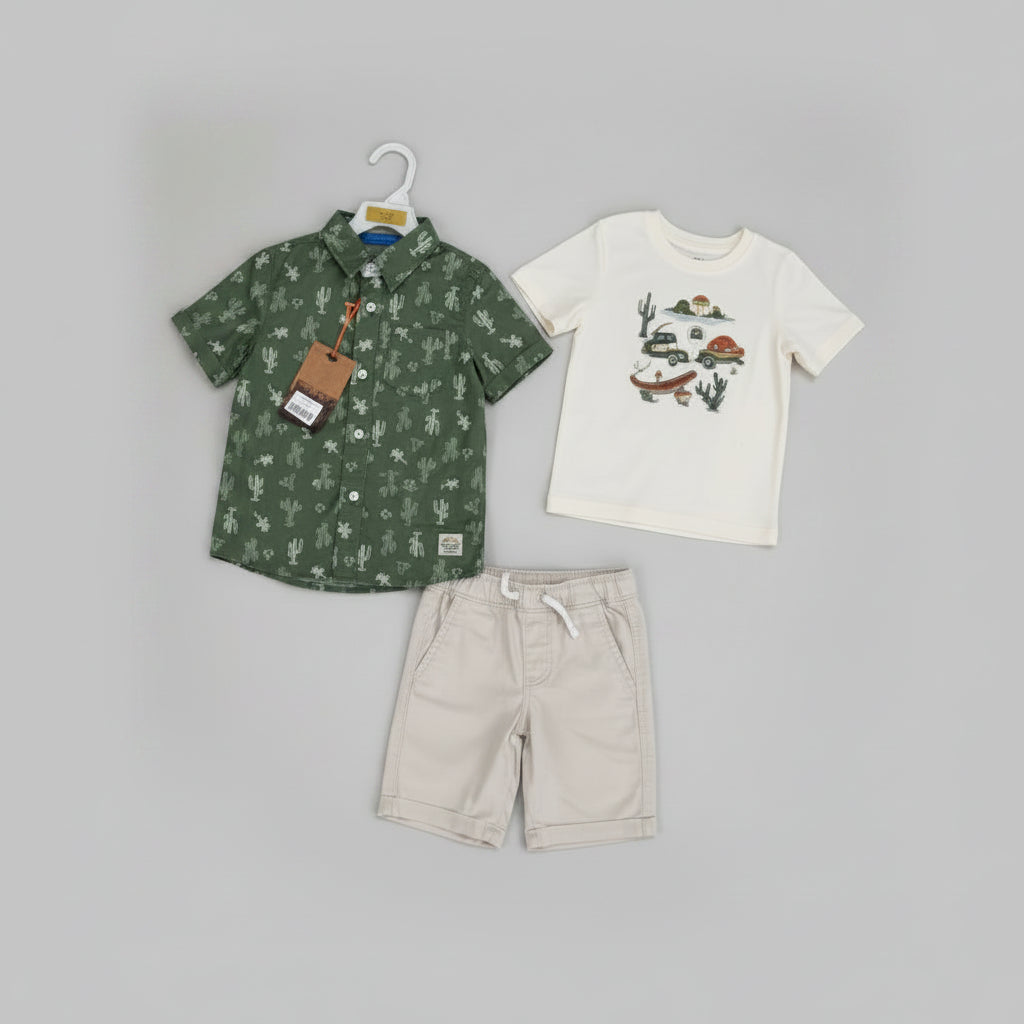 Weatherproof Vintage Boys 3 -Piece (Shirt, T-Shirt & Shorts)