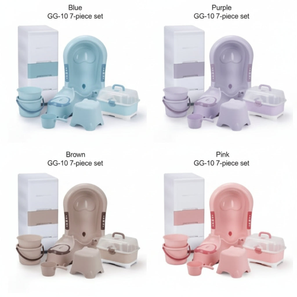 8 in 1 Bath set ( Wardrobe, feeding bottle storage, bucket, basin, chamber pot & etc)