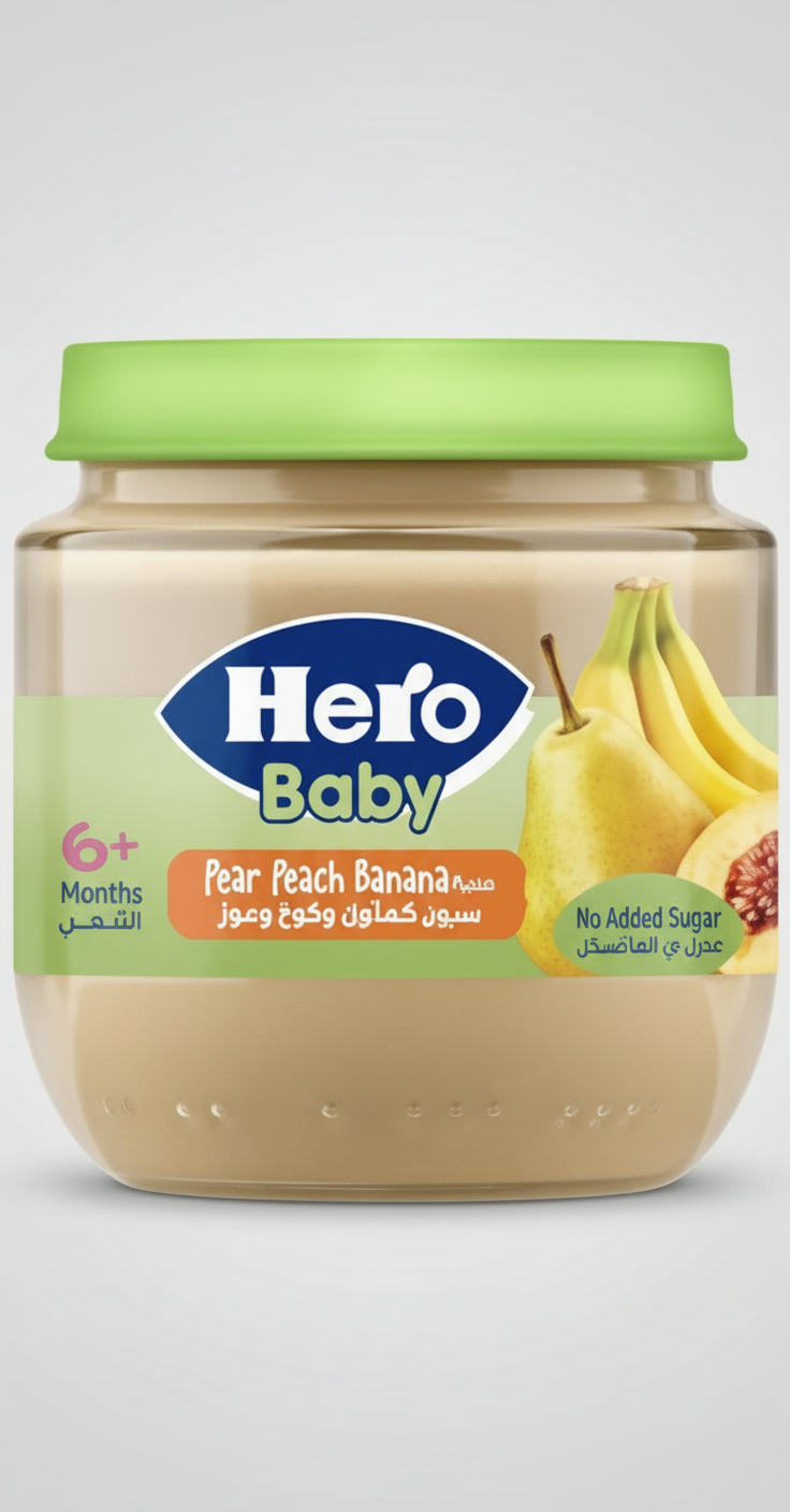 Hero Baby Pear Peach Banana tray (125g x 12)