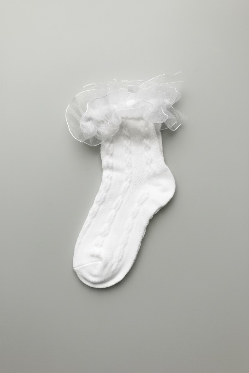 White Girls Cotton Socks
