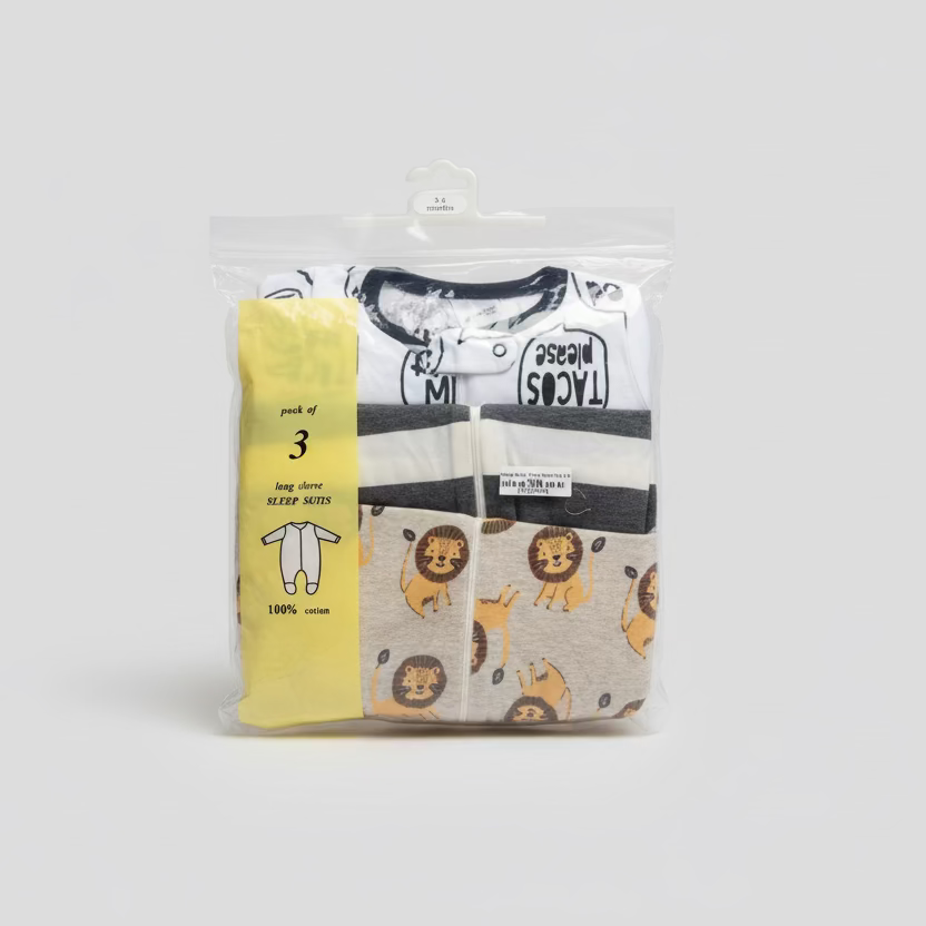 Onesis Pack of 3 long sleeve sleepsuit