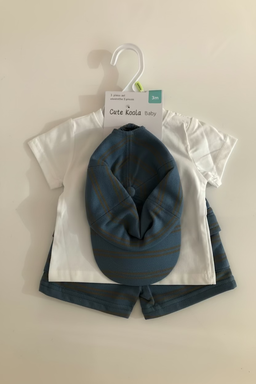 Cute Koala Baby 3 piece Set (Shorts, T-shirt & Cap)
