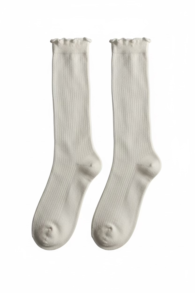 White Knee Socks