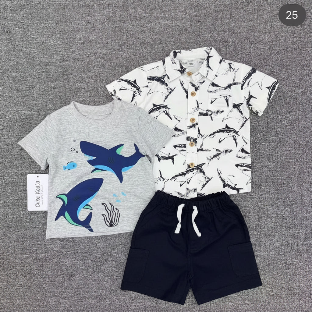 Cute Koala Baby 3 Piece Set (Shirt, T-Shirt & Short)