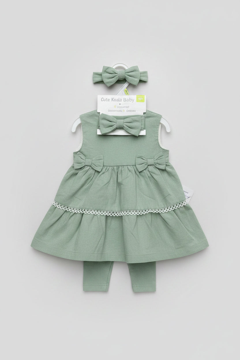 Cute Koala Baby 3-Piece Set(Dress, Pants & Headband)