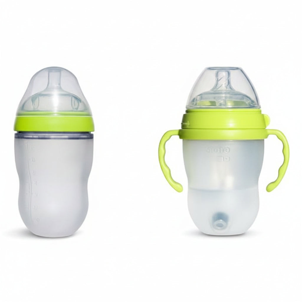 Silicone Baby Feeding Bottle with Handle 210ml