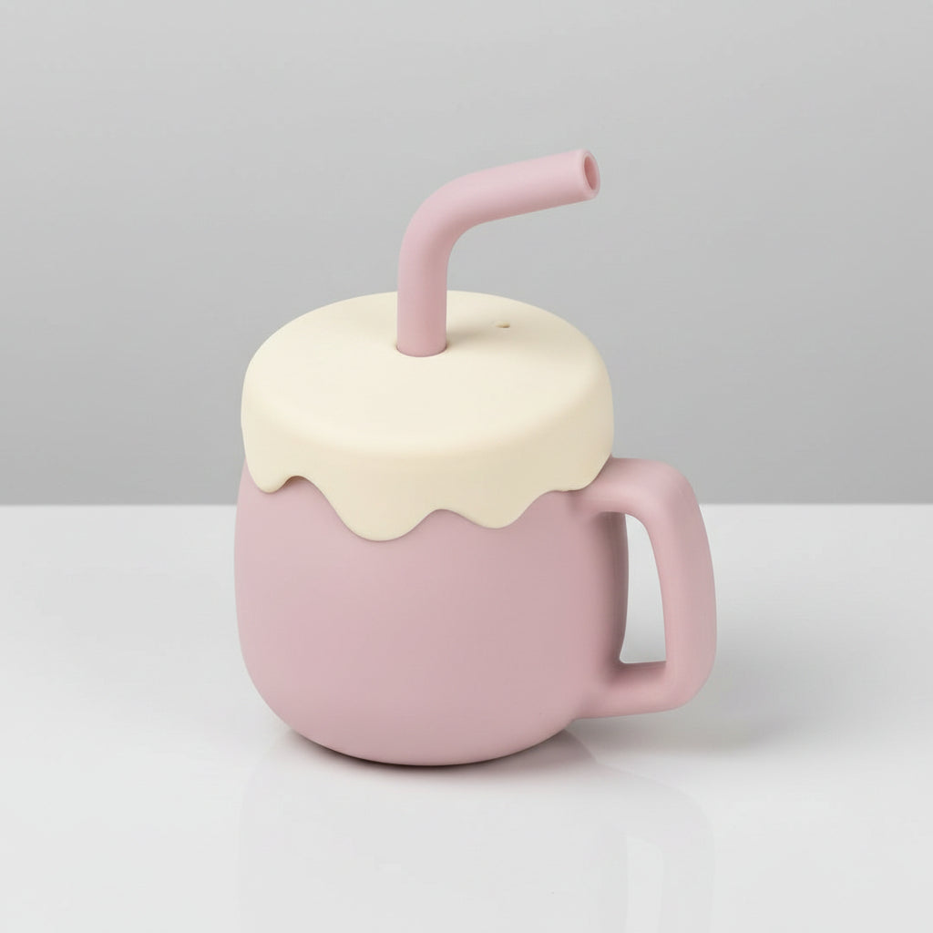 Adore Zest  3 in 1 Silicone Sip n Snack Sippy Cup with Straw