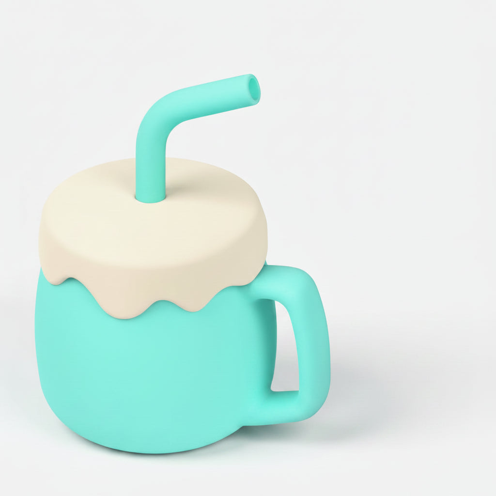 Adore Zest  3 in 1 Silicone Sip n Snack Sippy Cup with Straw