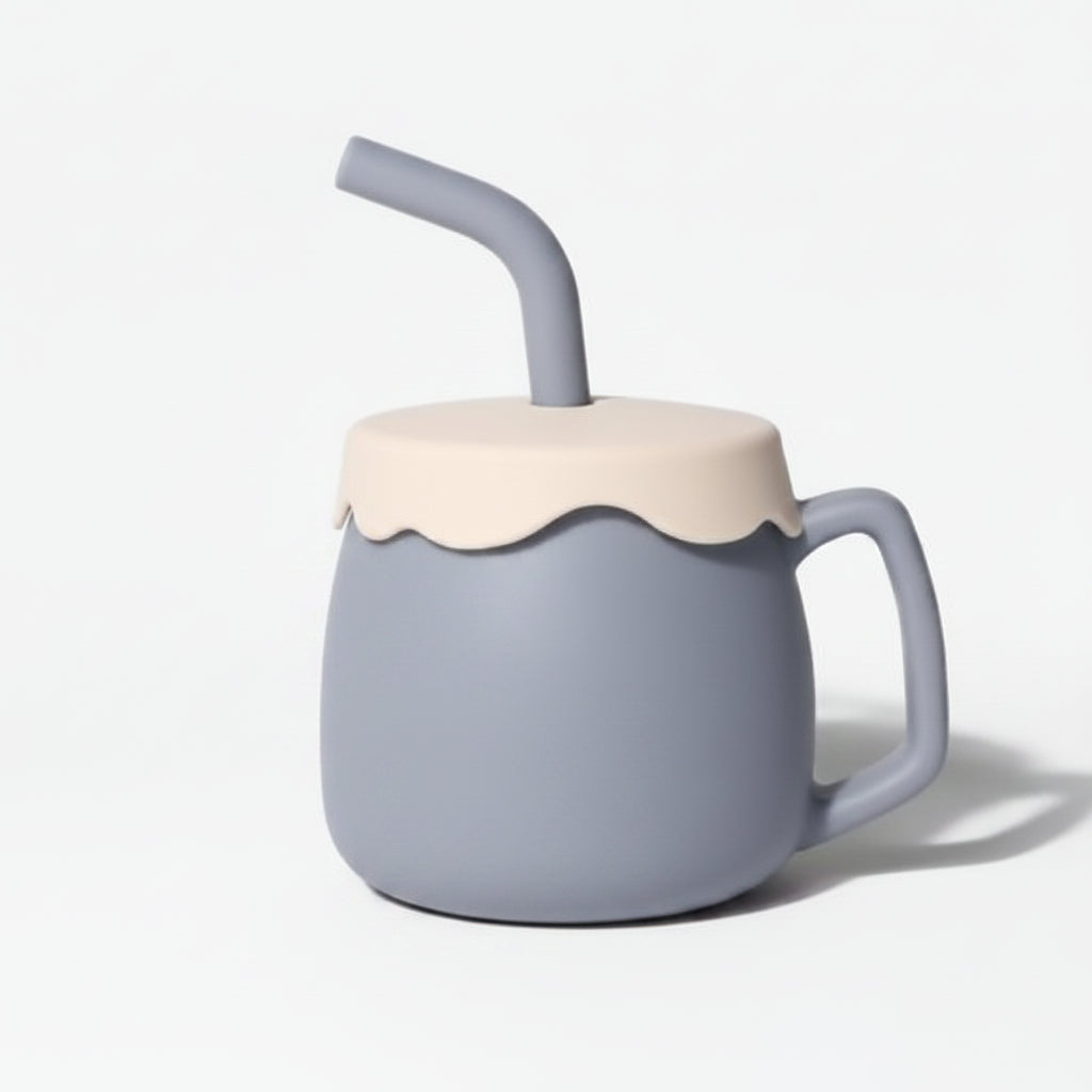 Adore Zest  3 in 1 Silicone Sip n Snack Sippy Cup with Straw