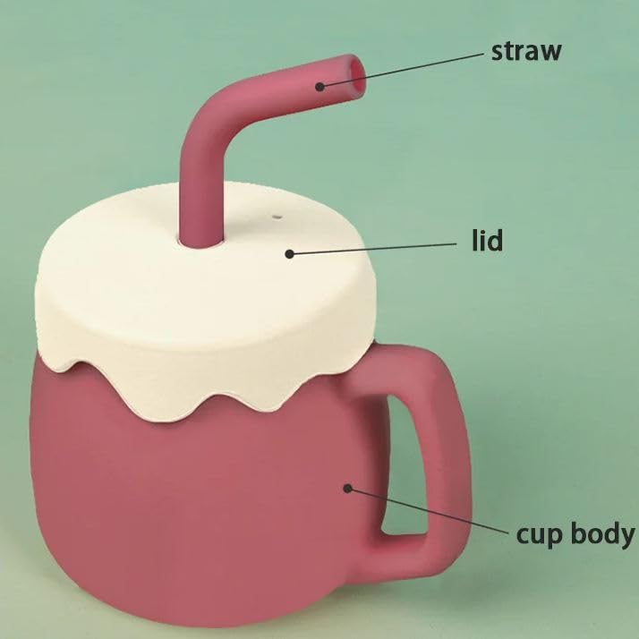 Adore Zest  3 in 1 Silicone Sip n Snack Sippy Cup with Straw