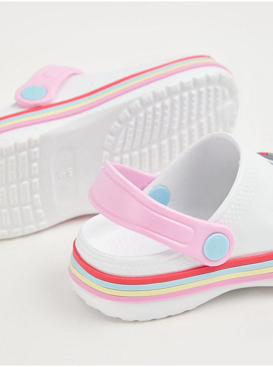 George White Rainbow Badge Chunky Clogs 12 EURO, 31