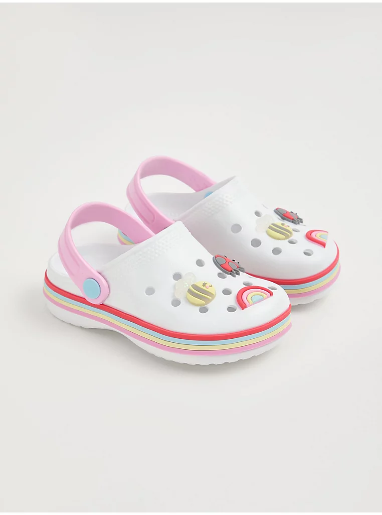 George White Rainbow Badge Chunky Clogs 12 EURO, 31