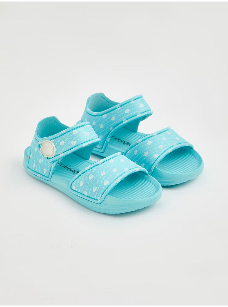 George Aqua Seashell Strap Sandals EURO 27, 9