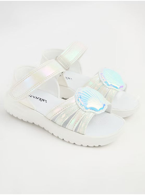 Iridescent Seashell Light Up Strappy Sandals EURO 34
