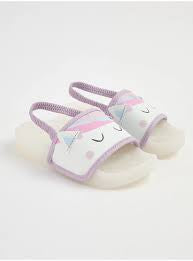 George Pastel Unicorn Light Up Back Strap Sliders EURO, 31