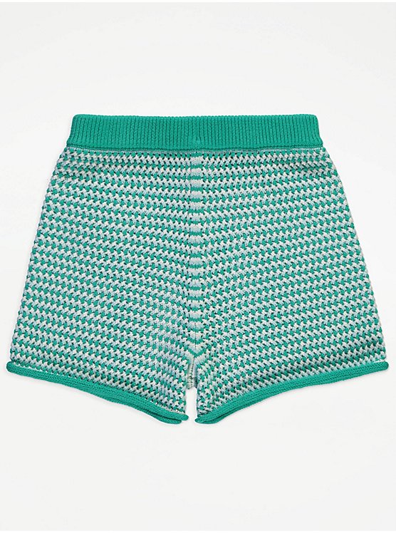 George Green Stripe Grochet Knitted Top and Shorts Set 7-8 years