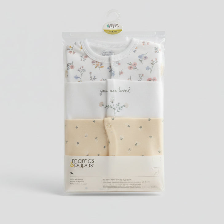 mamas and papas 3 packs sleep suits 9-12 months