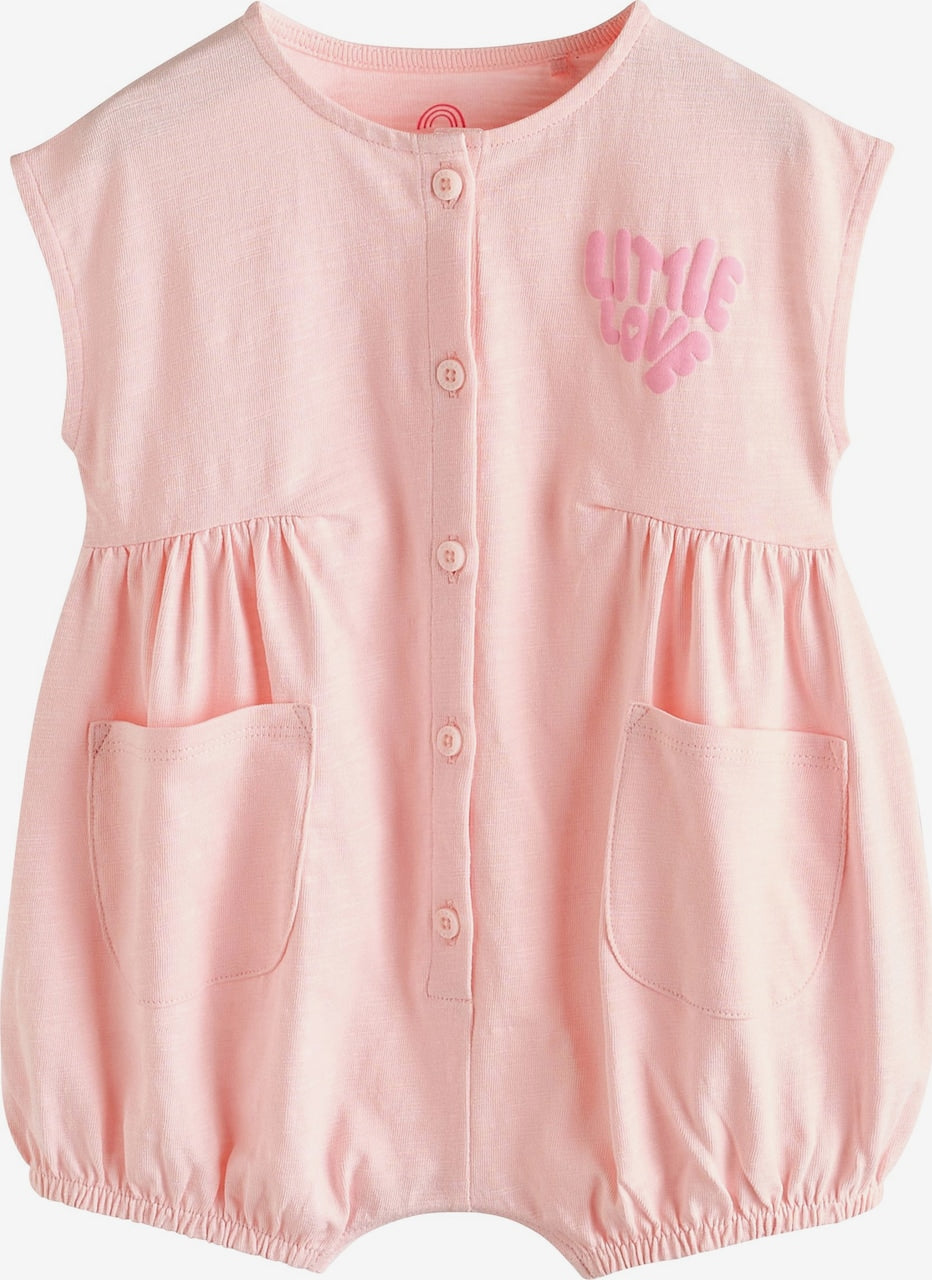 Next Romper/ Bodysuit in Rose , Pitaya and White  6-9 months