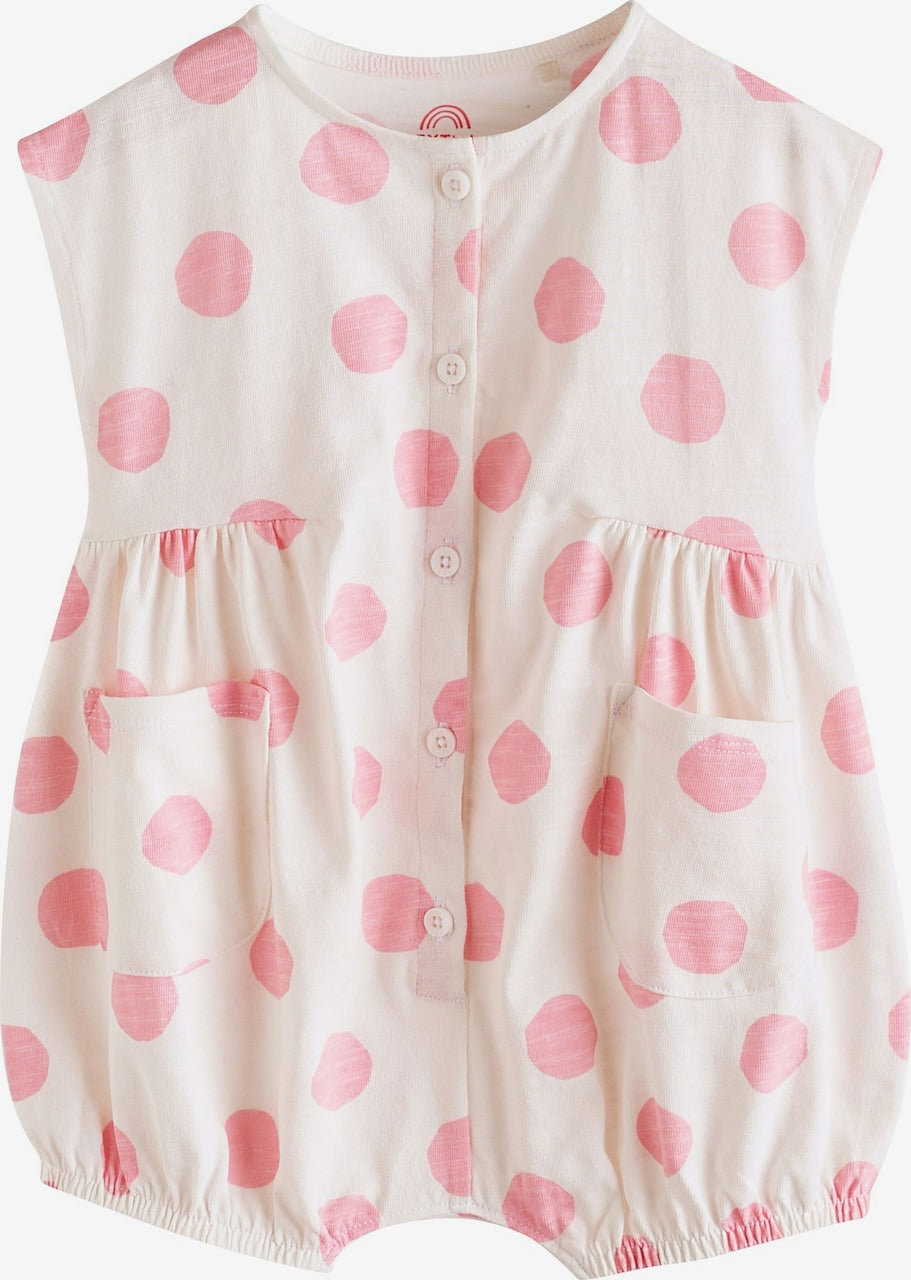 Next Romper/ Bodysuit in Rose , Pitaya and White  6-9 months