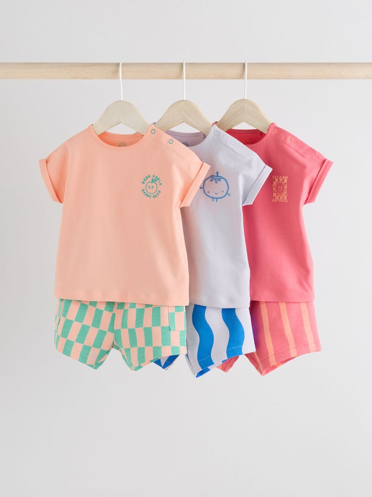 Next Baby Bright Fruit Tops and Shorts Set 6-piece 3-6months