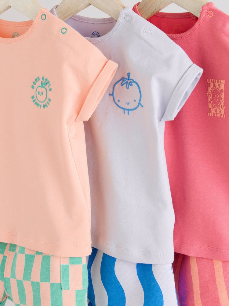Next Baby Bright Fruit Tops and Shorts Set 6-piece 3-6months
