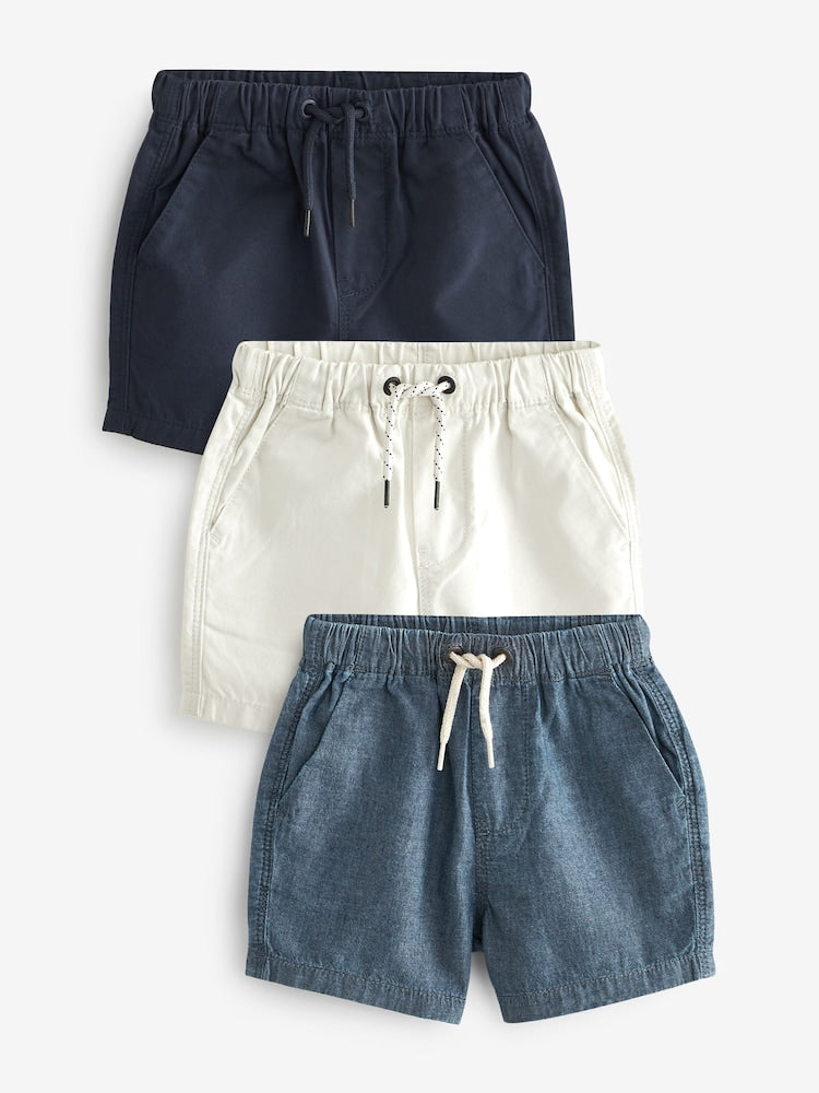 Next Classic Blues Pull On Shorts 3 Pack (3-6months)