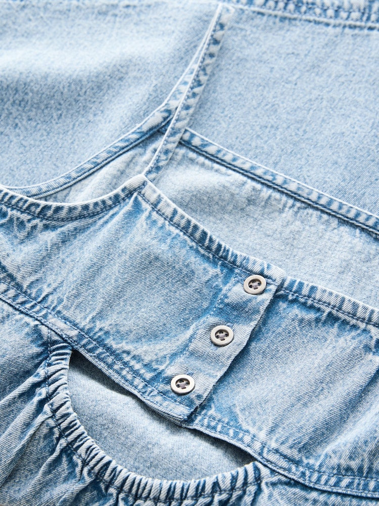 Next Blue 100% Cotton Strappy Denim Dress 3 yrs