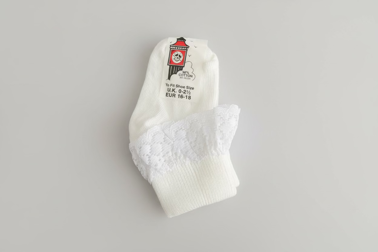 To fit shoe baby sock with lace
