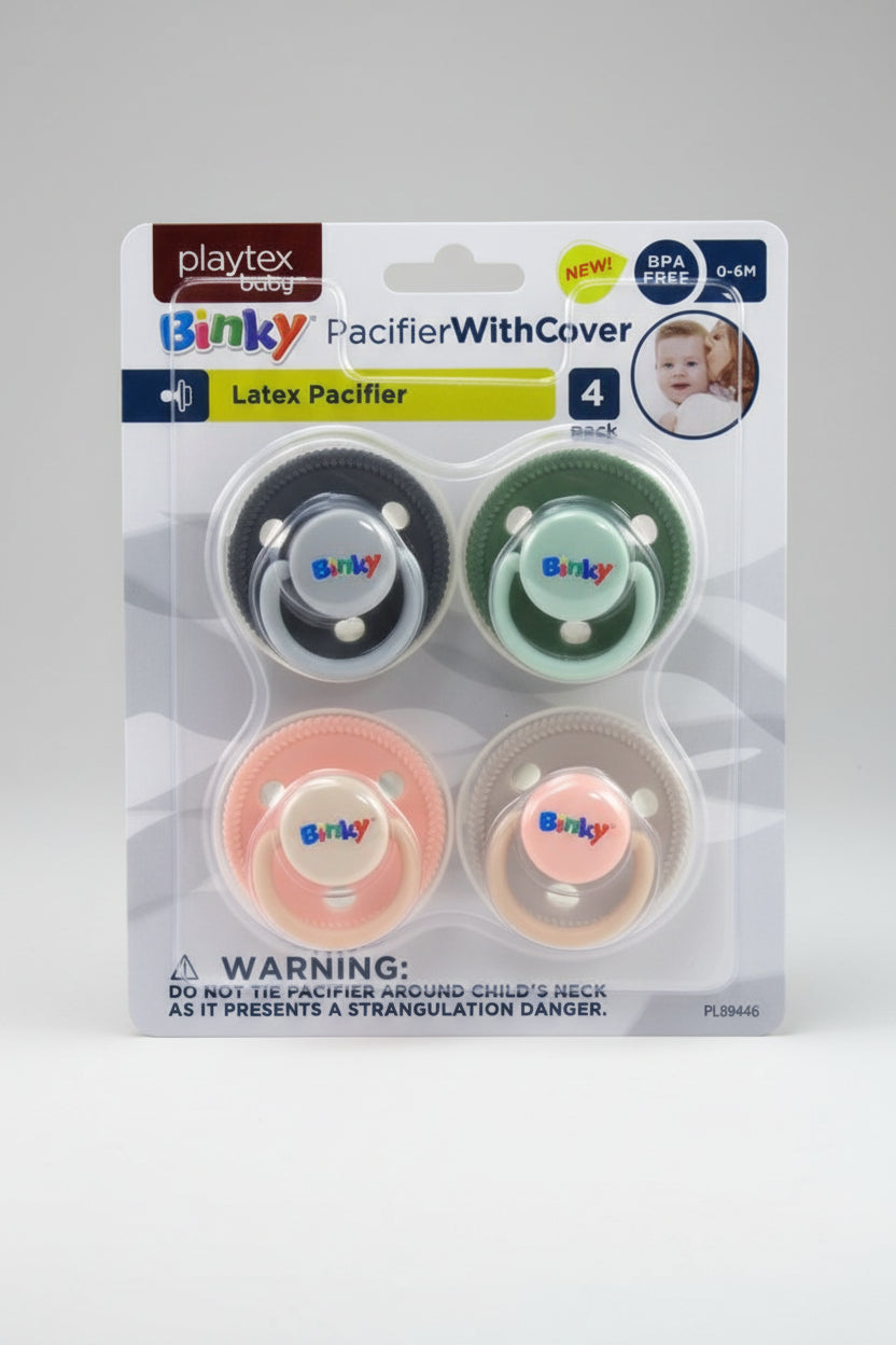 Playtex Baby Binky Pacifier with Cover 4 Pack