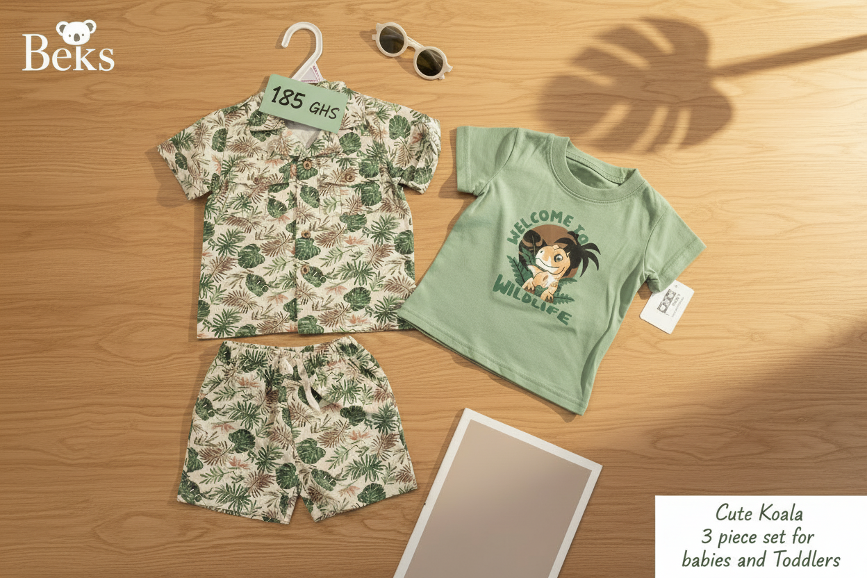 Cute Koala Baby Boys 3-Piece Set(Shirt, Short & T-shirt)