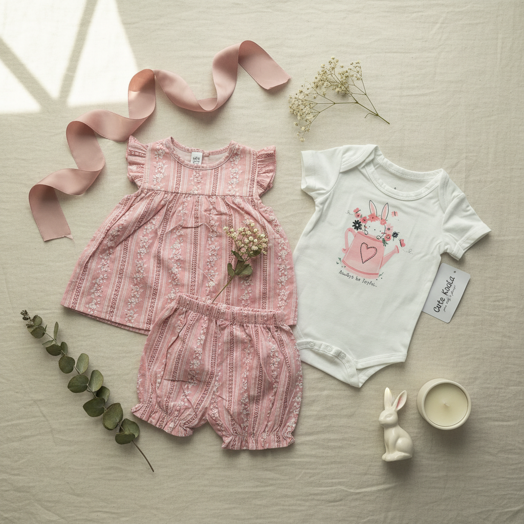 Cute Koala 3-Piece Girls Dress ( Top, Dress & Pants)