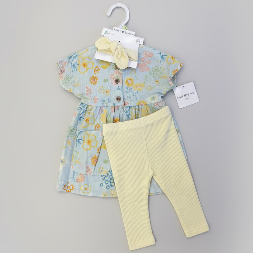 Fairy Realm Girls  3-Piece Set ( Dress , Headbow, Leggings)